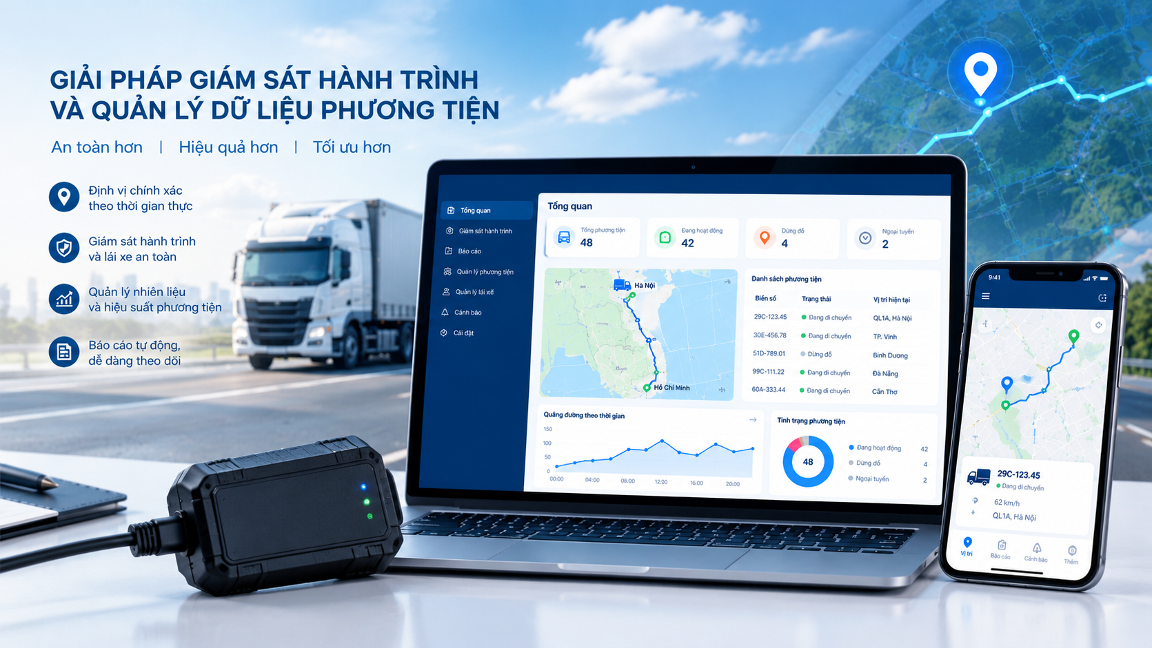 Giải pháp giám sát hành trình và quản lý dữ liệu phương tiện AIOVINA